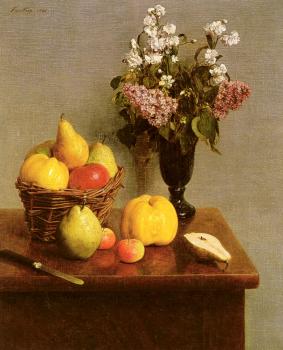 亨利 方丹 拉圖爾 Still Life With Flowers And Fruit